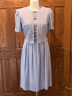 Vintage  Miss Dorby beaded 80’s midi dress 8P